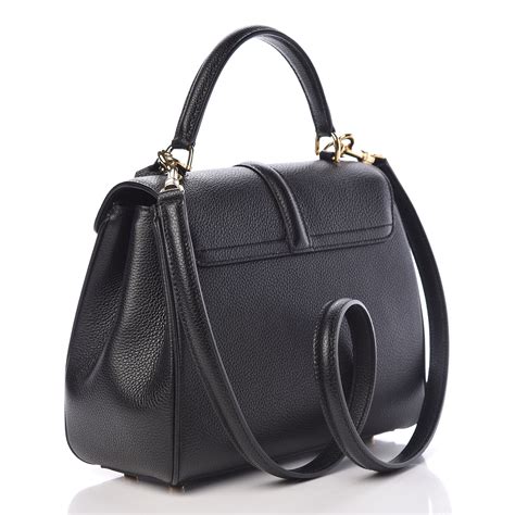 celine 16 grained calfskin|CELINE Grained Calfskin Small 16 Top Handle Bag Black.